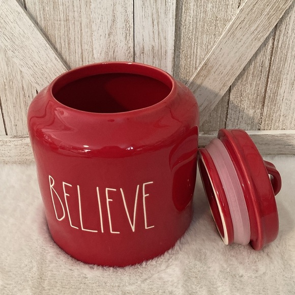 Rae Dunn Believe Canister in Red - Picture 3 of 7
